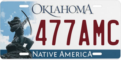 OK license plate 477AMC