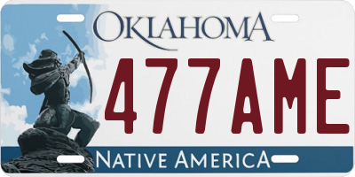 OK license plate 477AME