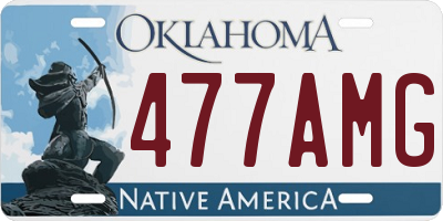 OK license plate 477AMG