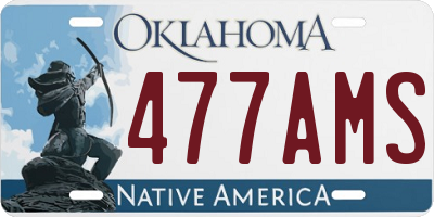 OK license plate 477AMS