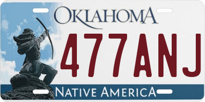 OK license plate 477ANJ