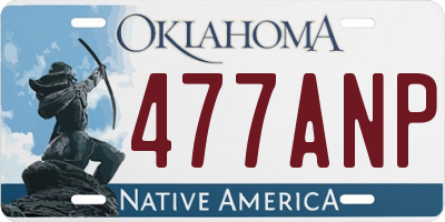 OK license plate 477ANP