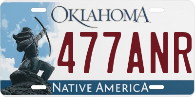 OK license plate 477ANR