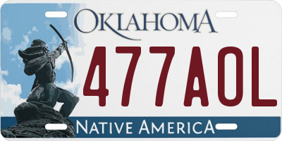 OK license plate 477AOL
