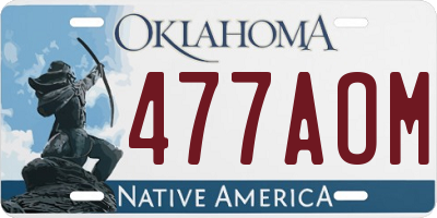 OK license plate 477AOM