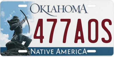 OK license plate 477AOS