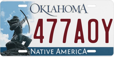 OK license plate 477AOY