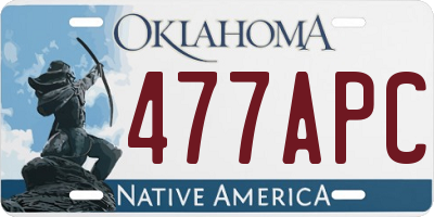 OK license plate 477APC
