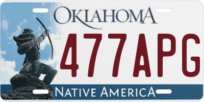 OK license plate 477APG