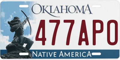 OK license plate 477APO