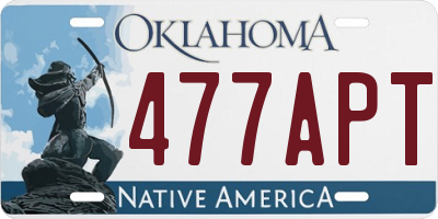 OK license plate 477APT