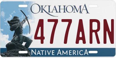 OK license plate 477ARN