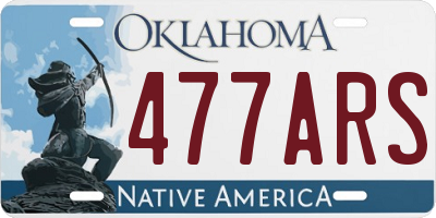 OK license plate 477ARS