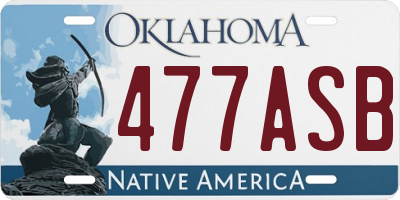 OK license plate 477ASB