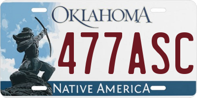OK license plate 477ASC