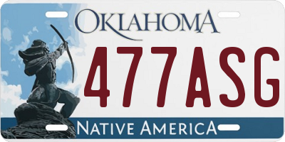 OK license plate 477ASG