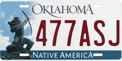 OK license plate 477ASJ