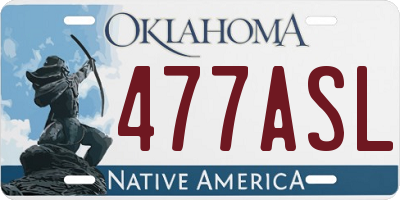 OK license plate 477ASL