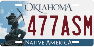 OK license plate 477ASM