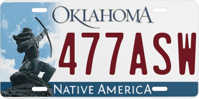 OK license plate 477ASW