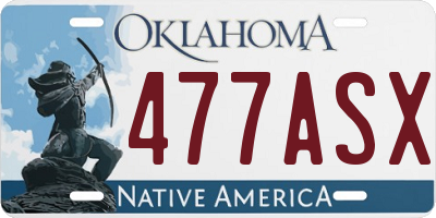 OK license plate 477ASX