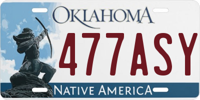 OK license plate 477ASY