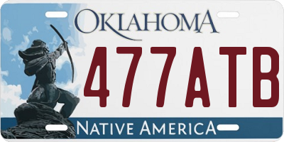 OK license plate 477ATB