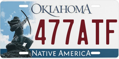 OK license plate 477ATF