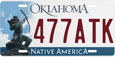 OK license plate 477ATK