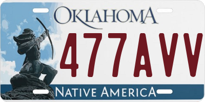 OK license plate 477AVV