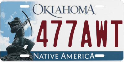 OK license plate 477AWT