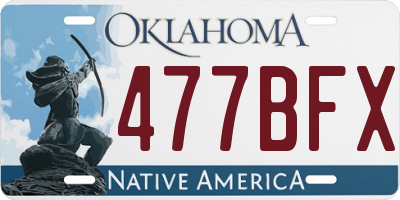 OK license plate 477BFX