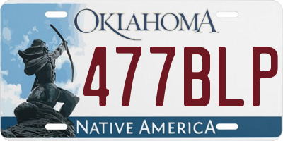 OK license plate 477BLP