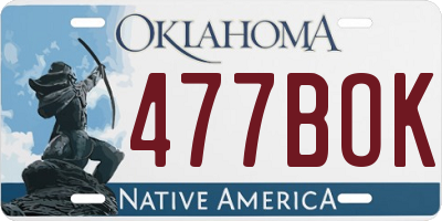 OK license plate 477BOK