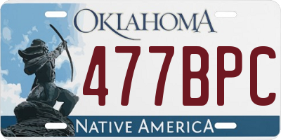 OK license plate 477BPC
