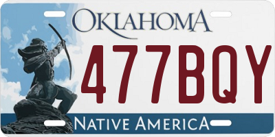 OK license plate 477BQY