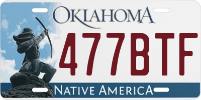 OK license plate 477BTF