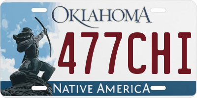 OK license plate 477CHI