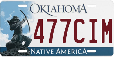 OK license plate 477CIM