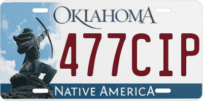 OK license plate 477CIP