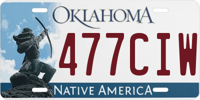 OK license plate 477CIW