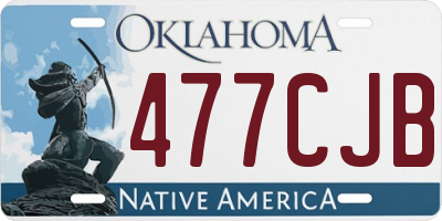 OK license plate 477CJB