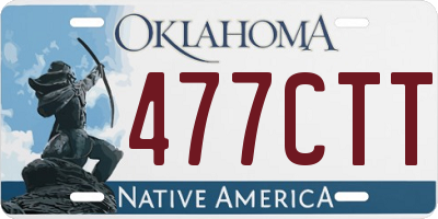 OK license plate 477CTT