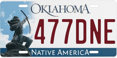 OK license plate 477DNE