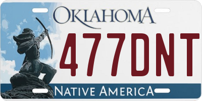 OK license plate 477DNT