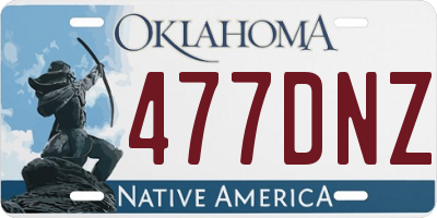 OK license plate 477DNZ