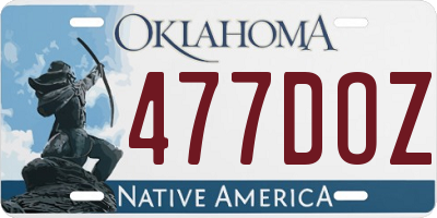 OK license plate 477DOZ