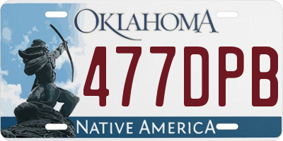 OK license plate 477DPB