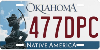 OK license plate 477DPC