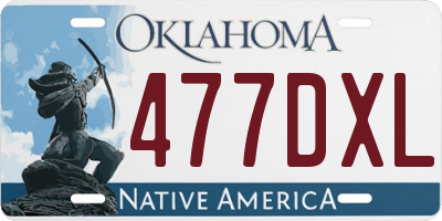 OK license plate 477DXL